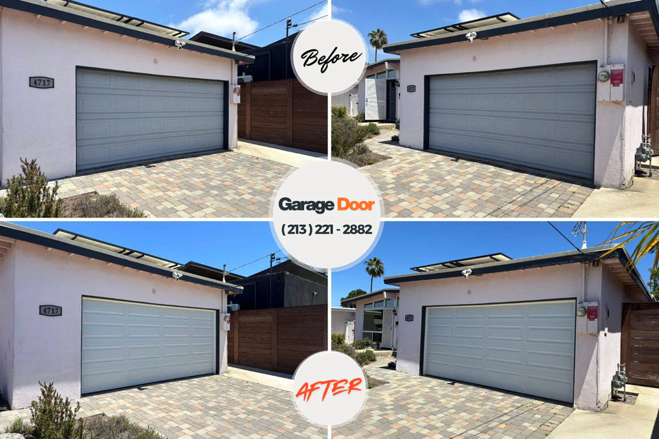 Before and after: garage door repair Shoreacres, TX